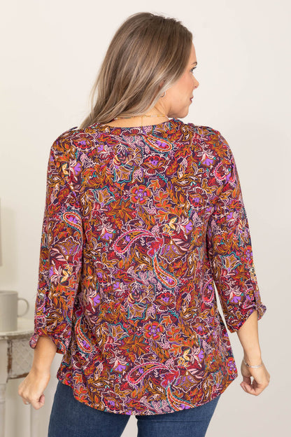 Berry Printed Lizzy Wrinkle Free Top