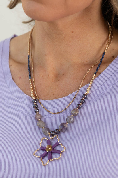 Amethyst Blooming Pendant Necklace
