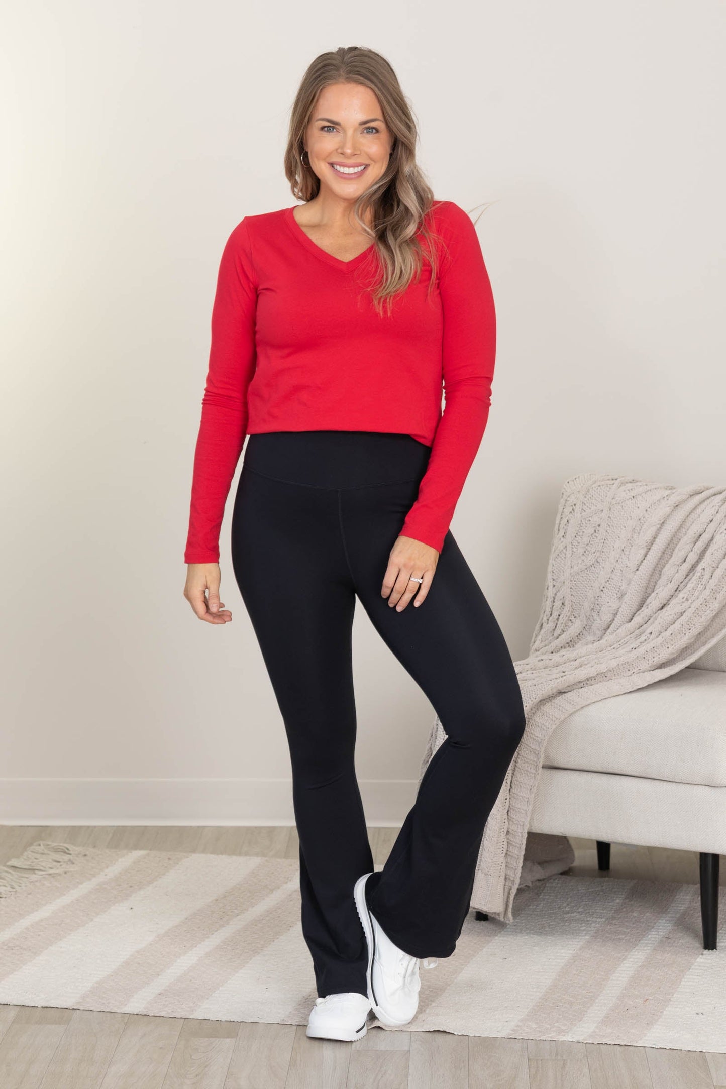 Black Venice High Waisted Flare Legging
