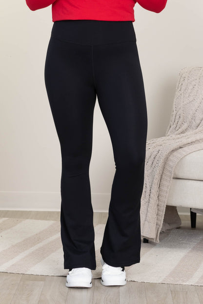 Black Venice High Waisted Flare Legging