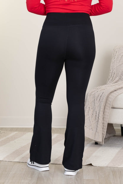 Black Venice High Waisted Flare Legging