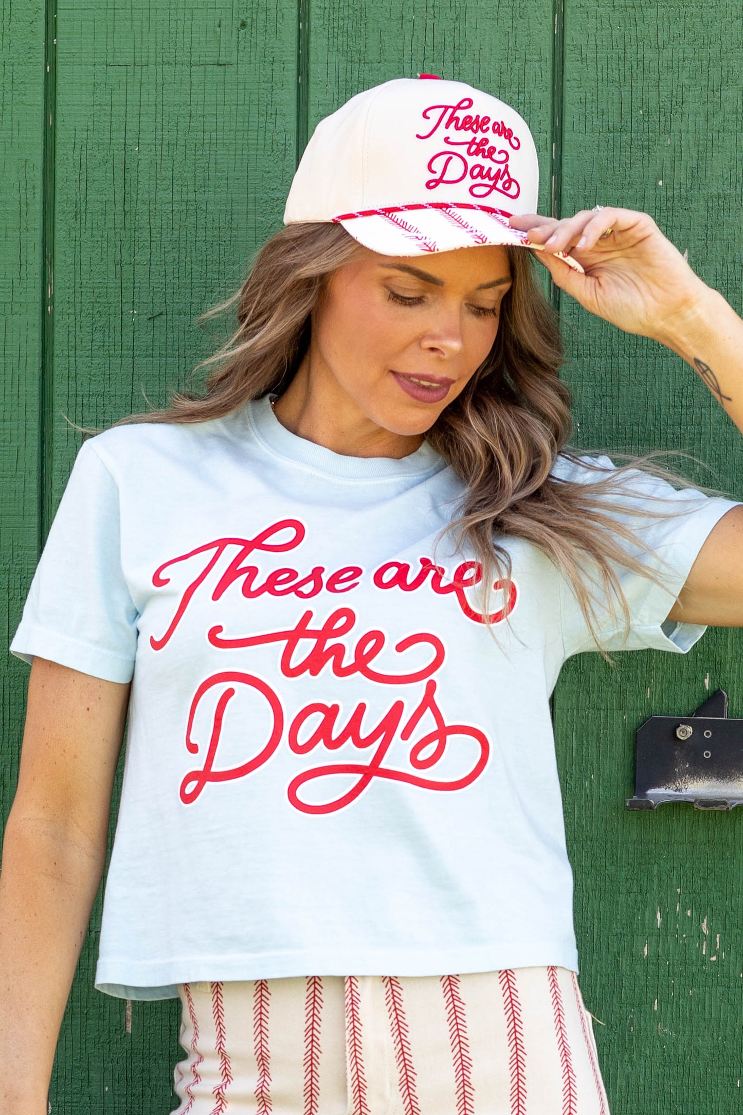 Ballpark Days Baseball Crop Tee- 100% Cotton