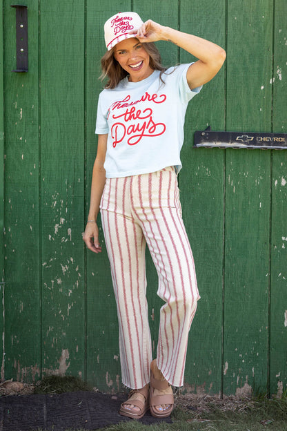 Ballpark Days Baseball Crop Tee- 100% Cotton