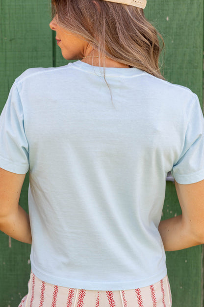 Ballpark Days Baseball Crop Tee- 100% Cotton