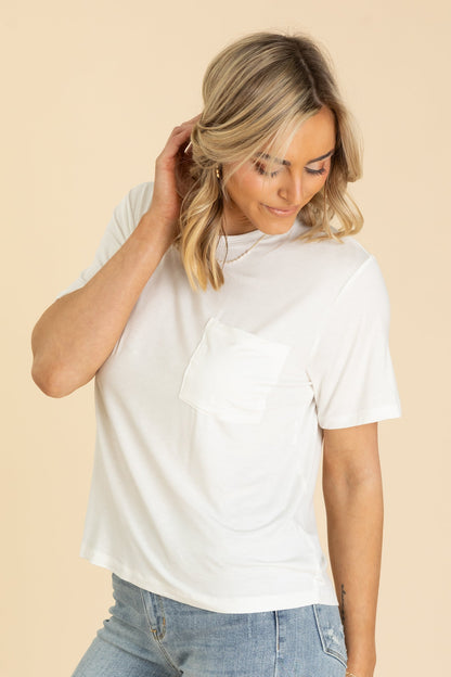 Basic Oversized Knit Pocket Tee