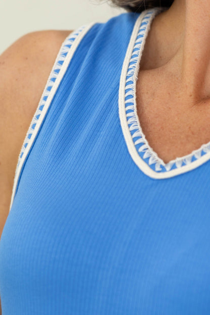 Airloom Sleeveless Dress with Trim Detail