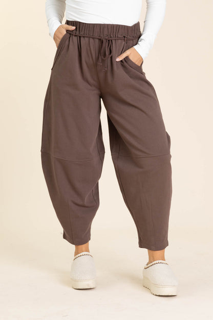 Braid Waist Barrel Pants
