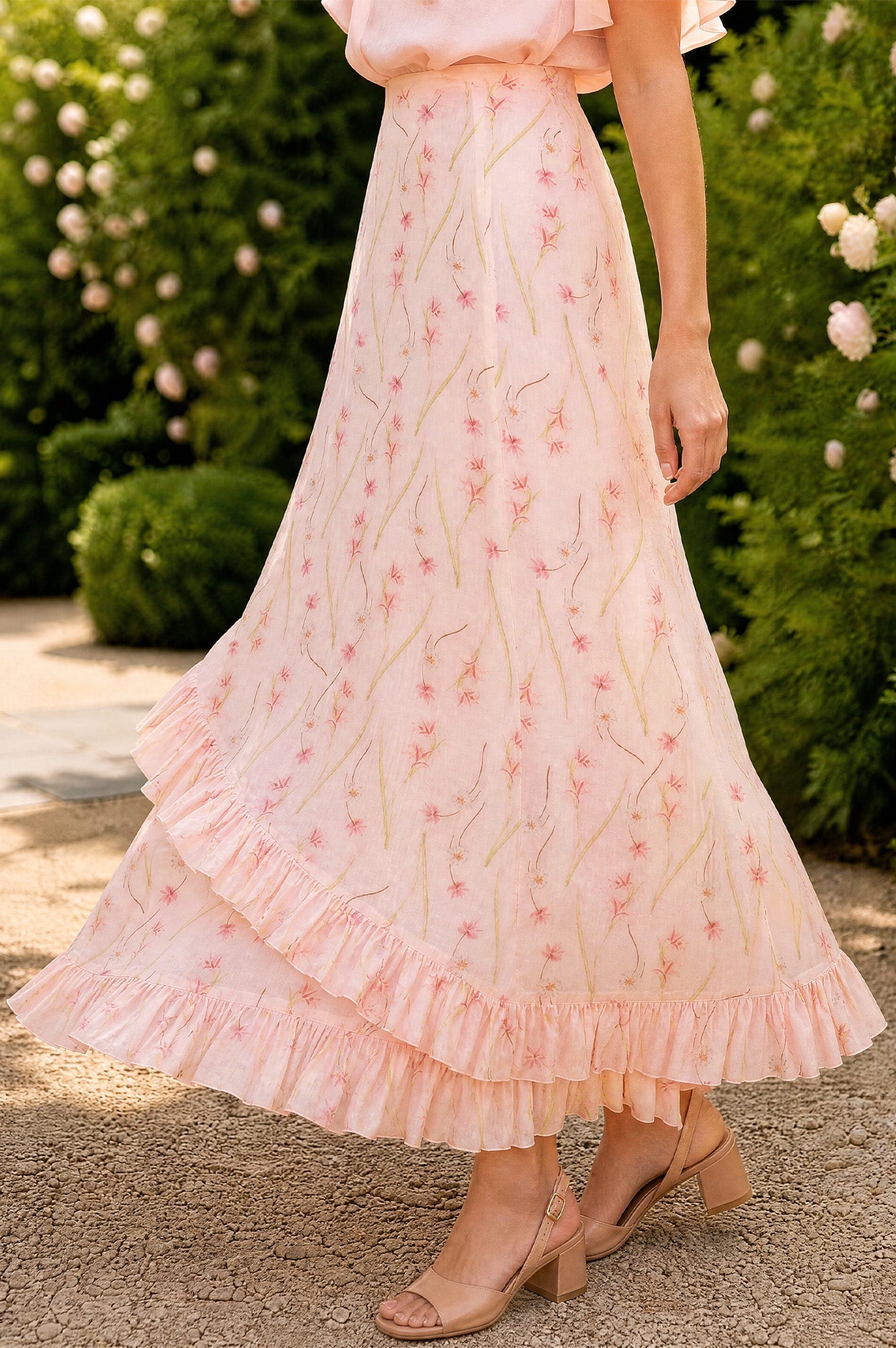 RHS Printed Boho Skirt | Blush