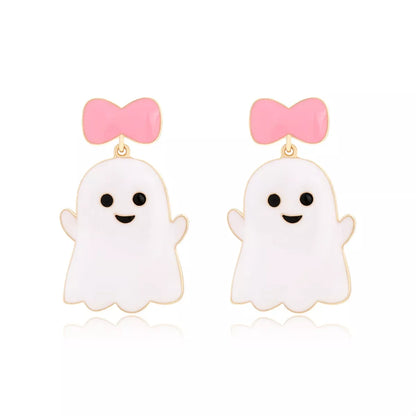 Halloween Ghost Dangle Earrings with Bow