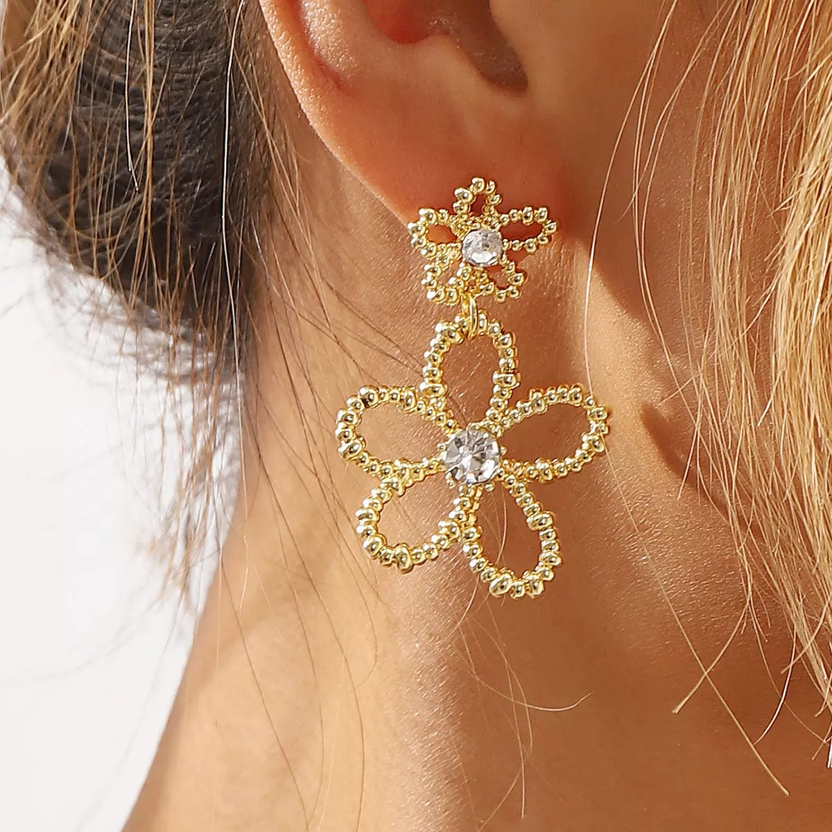 Alloy Floral Drop Earrings