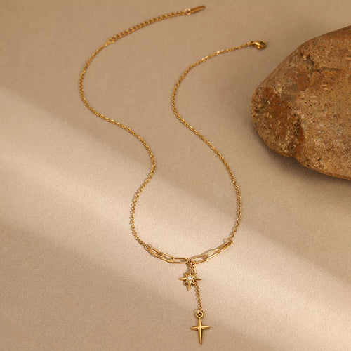 18K Gold-Plated Cross Necklace