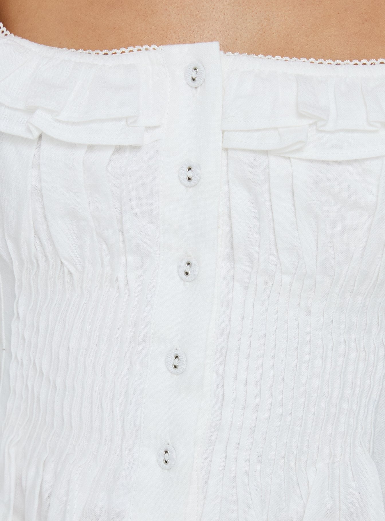 Isadoria Frill Top White