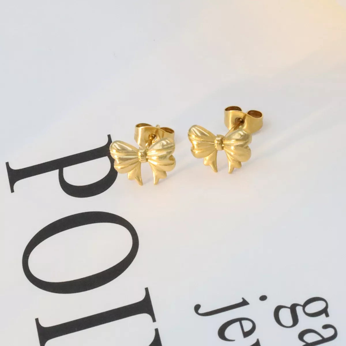18K Gold-Plated Bow Earrings
