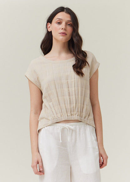 MEGAN GINGHAM GAUZE BLOUSE
