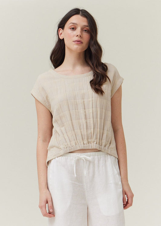 MEGAN GINGHAM GAUZE BLOUSE