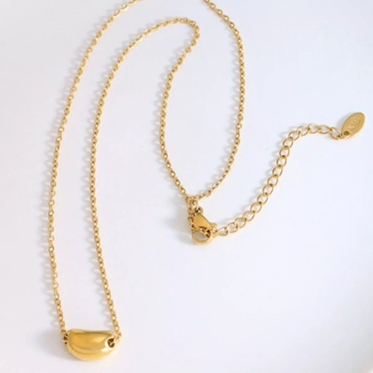 18K Gold-Plated Bean Pendant Necklace
