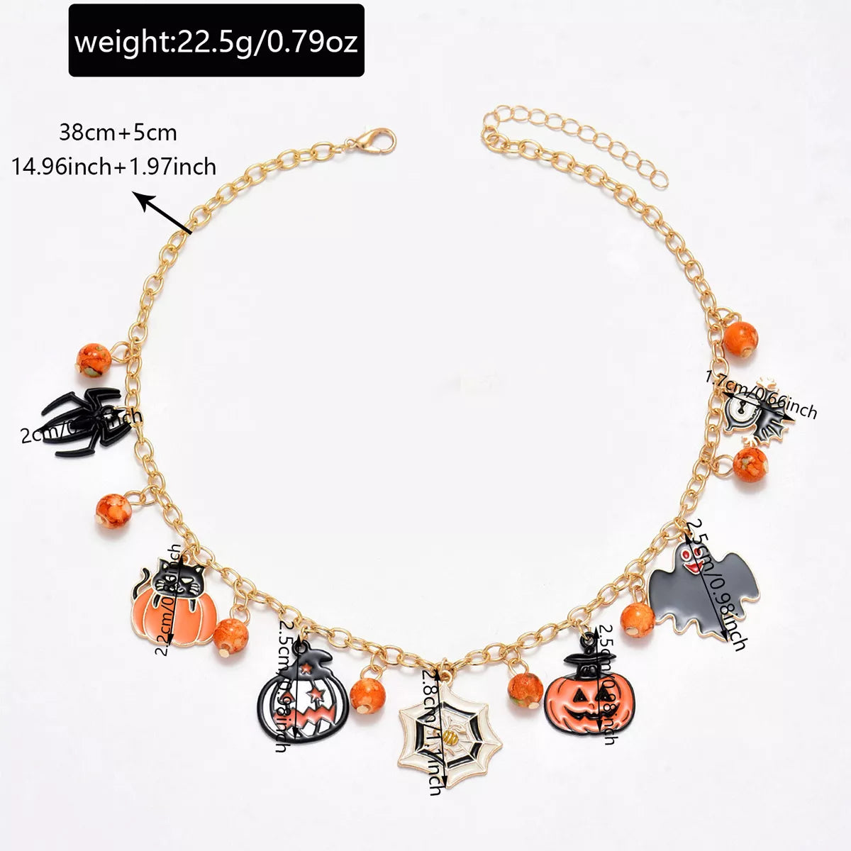 18K Gold-Plated Halloween Charm Necklace