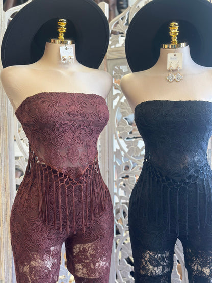 Camilla Lace  Set-No Estira, Not Stretchy