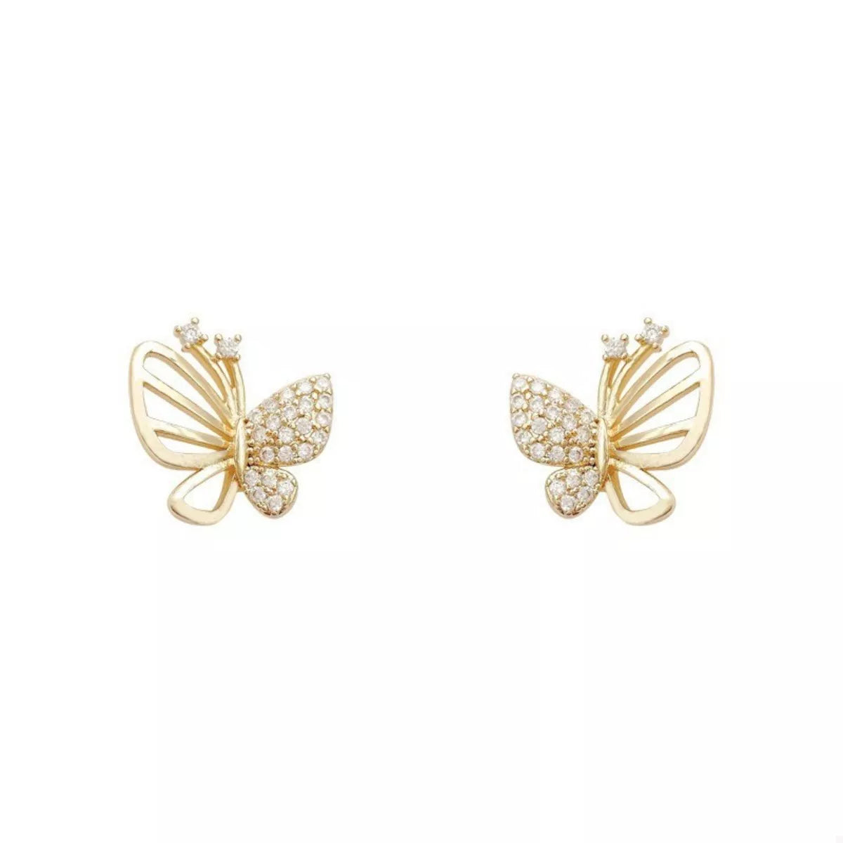 18K Gold-Plated Butterfly Stud Earrings