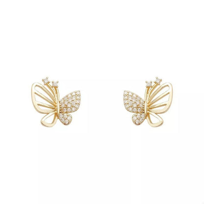 18K Gold-Plated Butterfly Stud Earrings