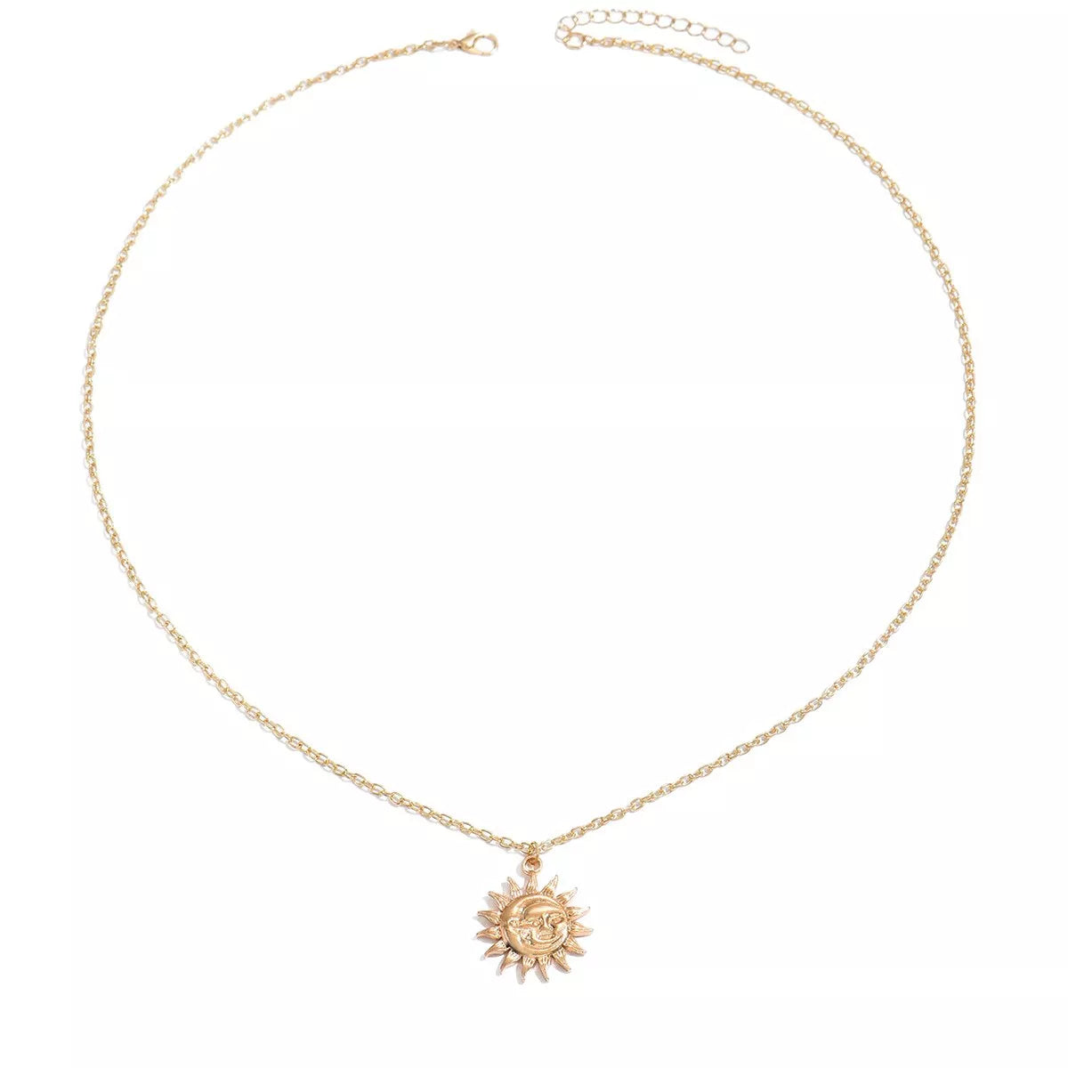 18K Gold-Plated Sunburst Pendant Necklace