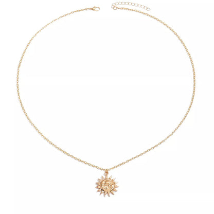 18K Gold-Plated Sunburst Pendant Necklace