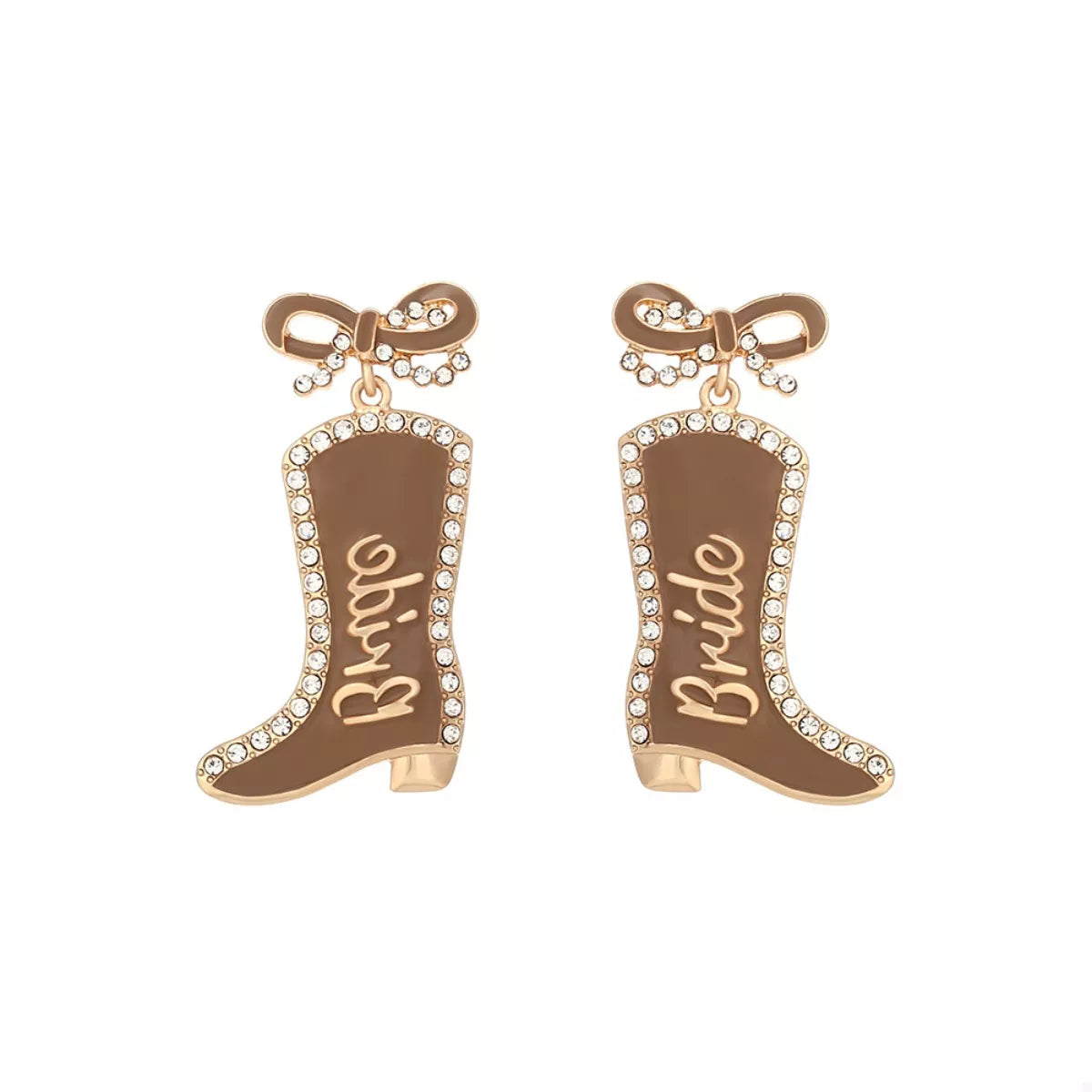 Cowgirl Boot Dangle Earrings with Bow