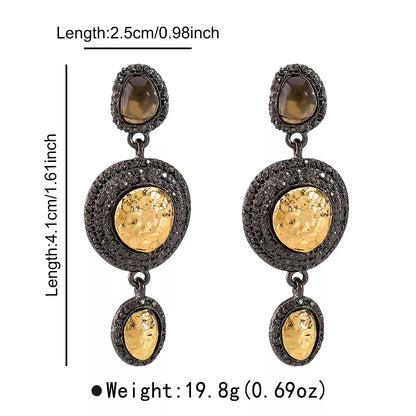 Vintage-Inspired Dangle Earrings with Gold Accents