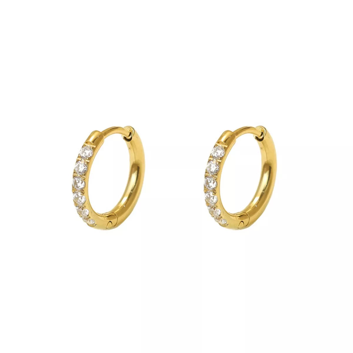 18K Gold-Plated Zircon Hoop Earrings