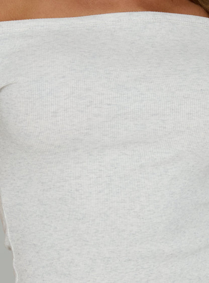 Baseline Boat Neck Top Grey Marle
