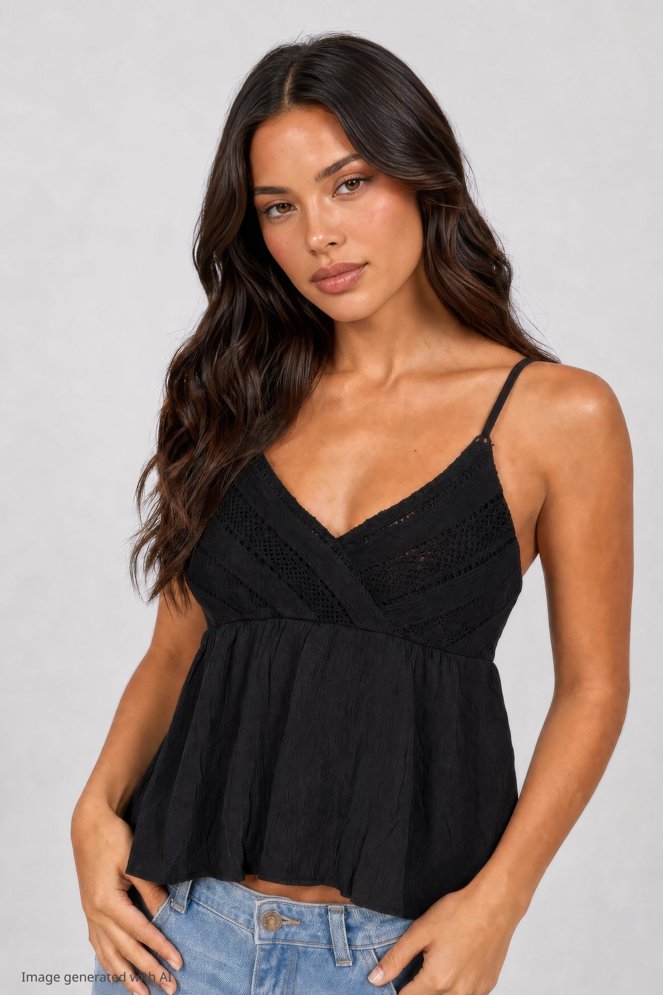 Surplice Babydoll Tank