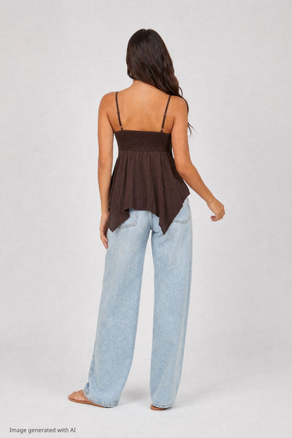 Surplice Babydoll Tank