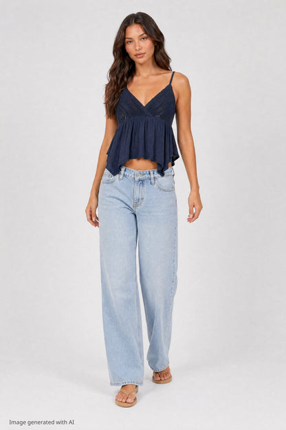 Surplice Babydoll Tank