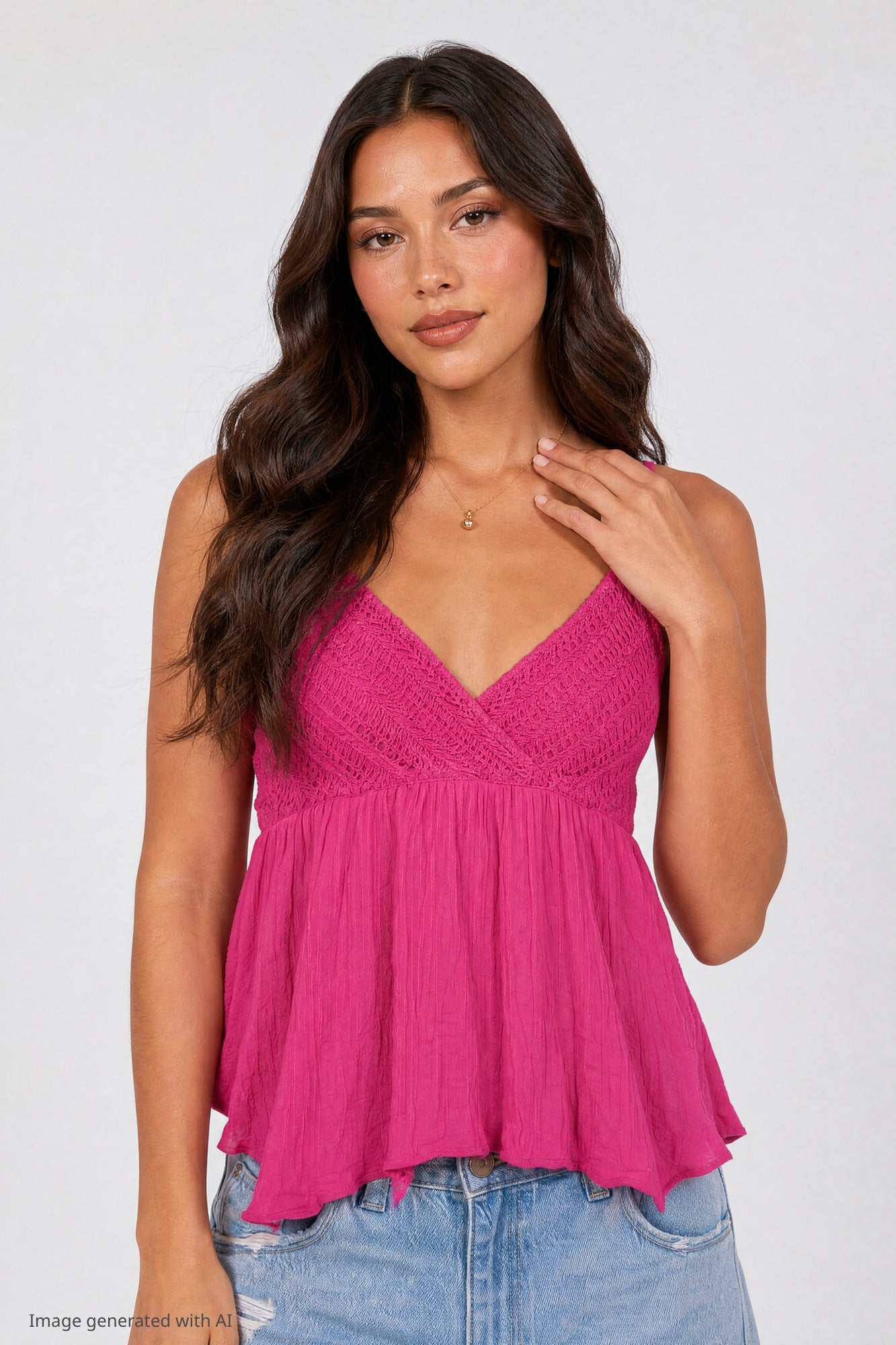 Surplice Babydoll Tank