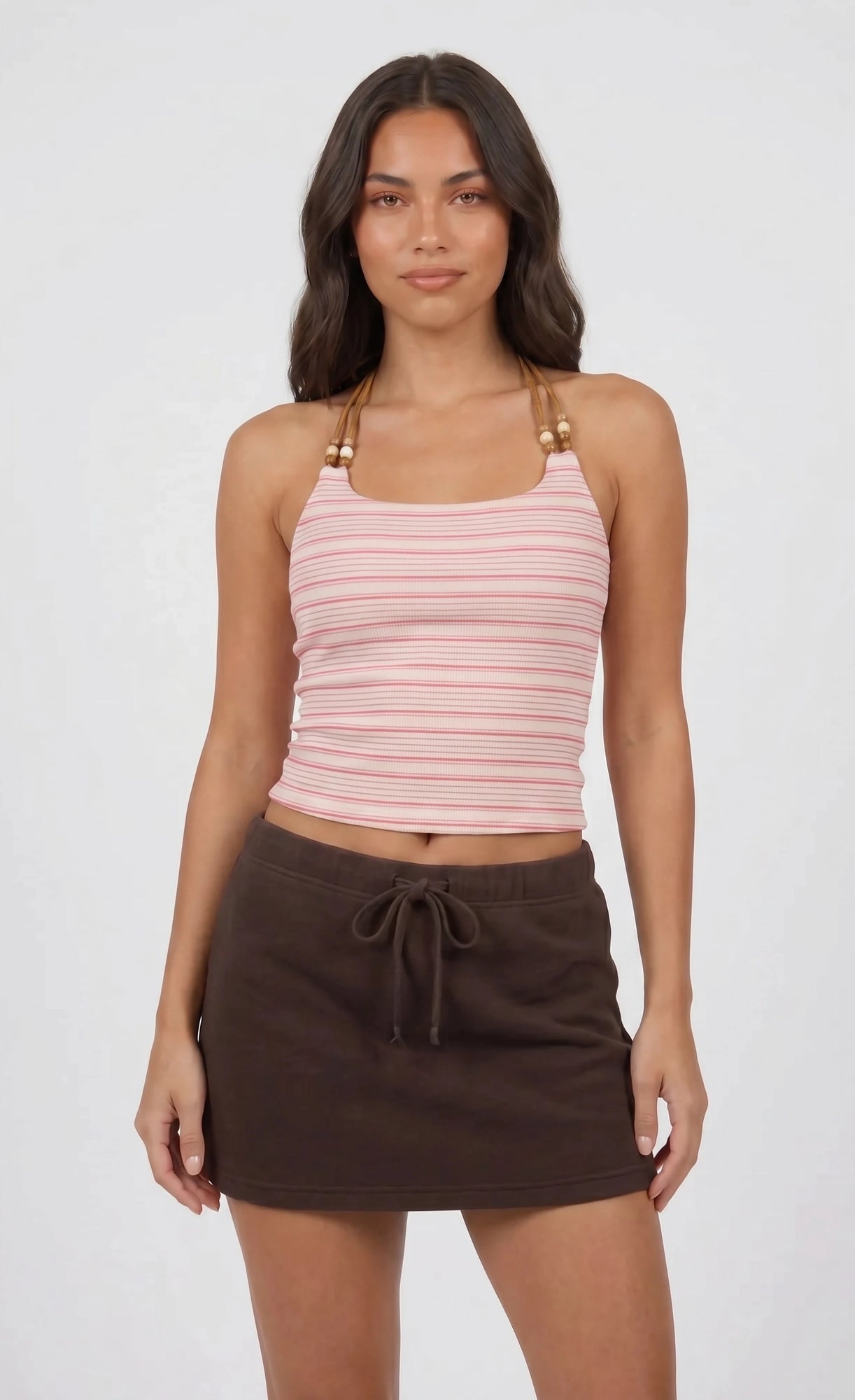 Beaded Straps Halter Top