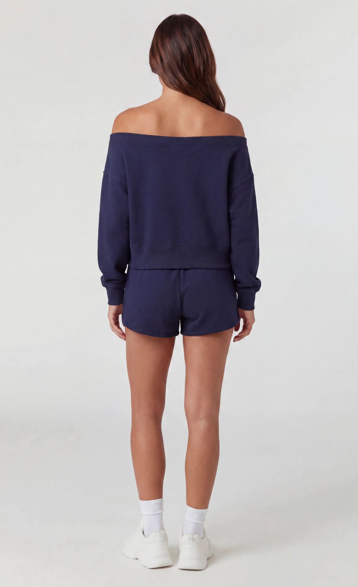 Fleece Graphic Off Shoulder Sweatshirt