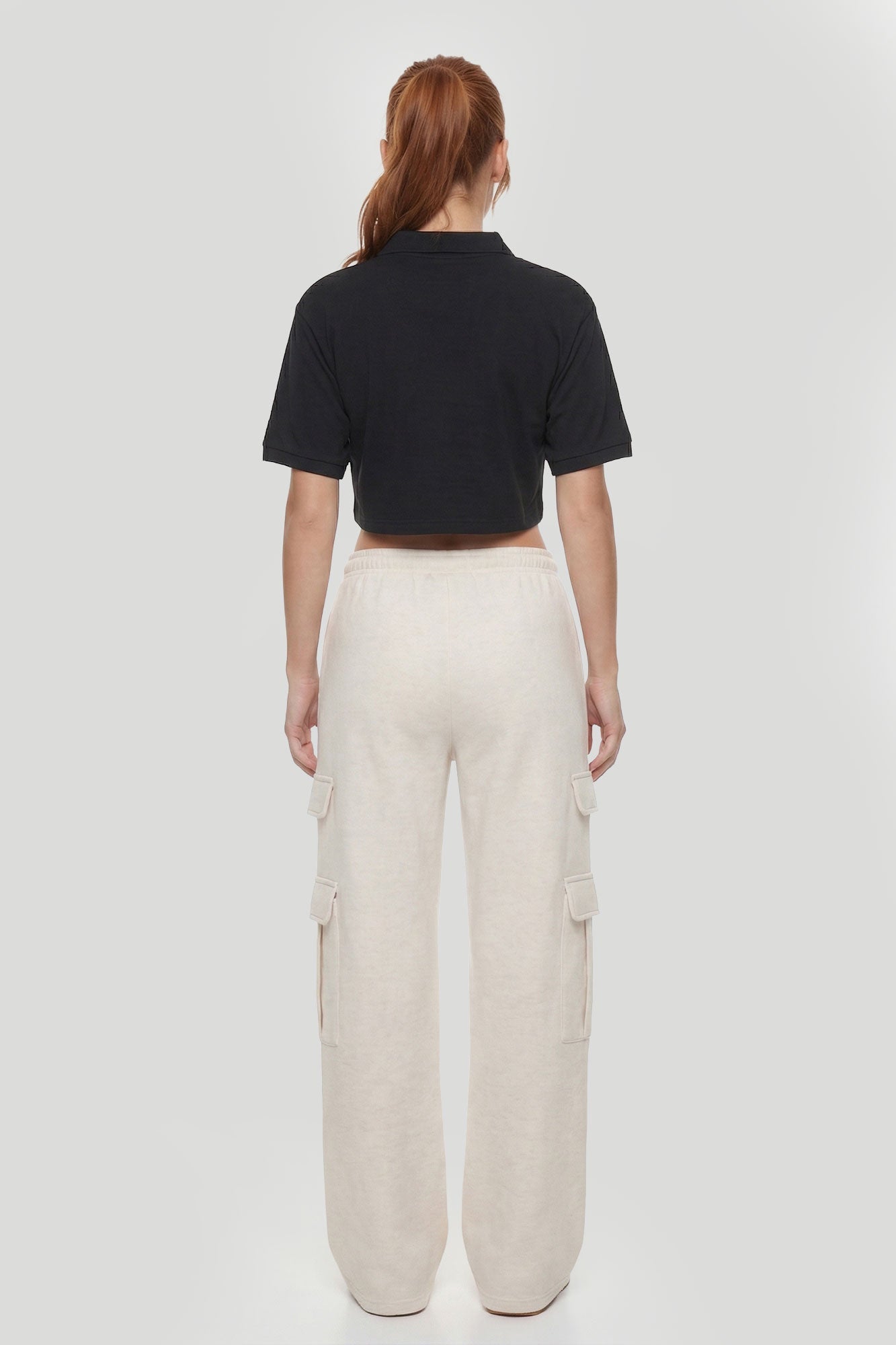 Embroidered Oversized Cropped Polo