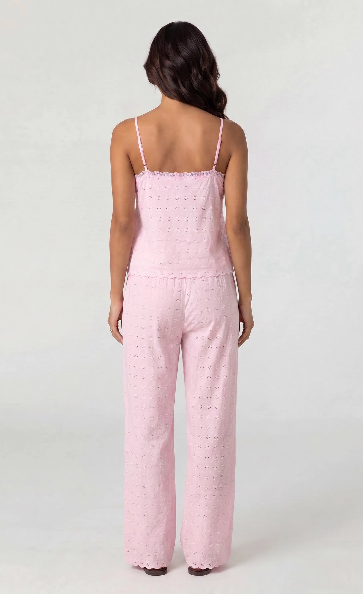 Eyelet Wide Leg Pant