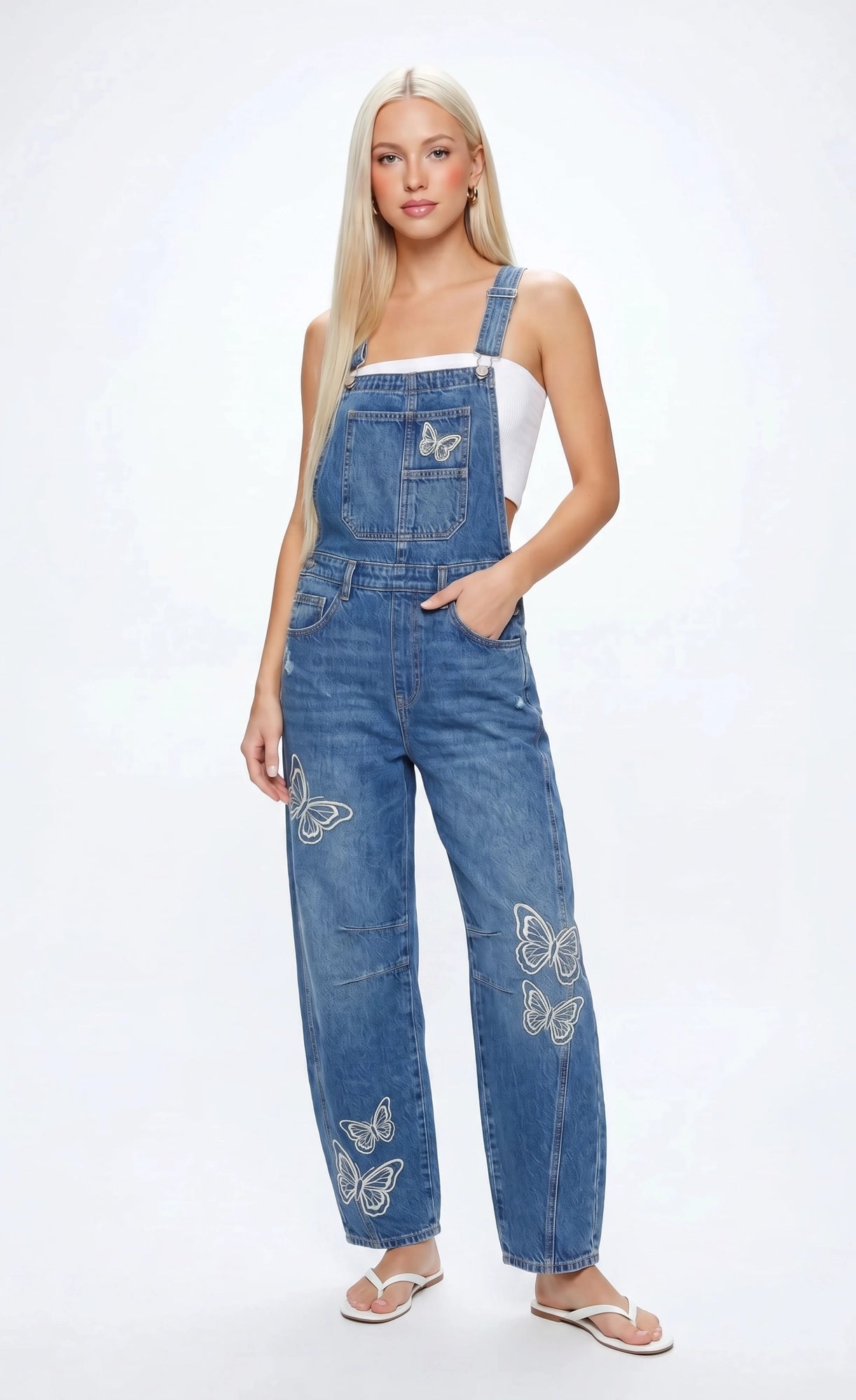 Graphic Denim Overalls
