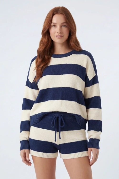 Striped Sweater & Knit Short Set