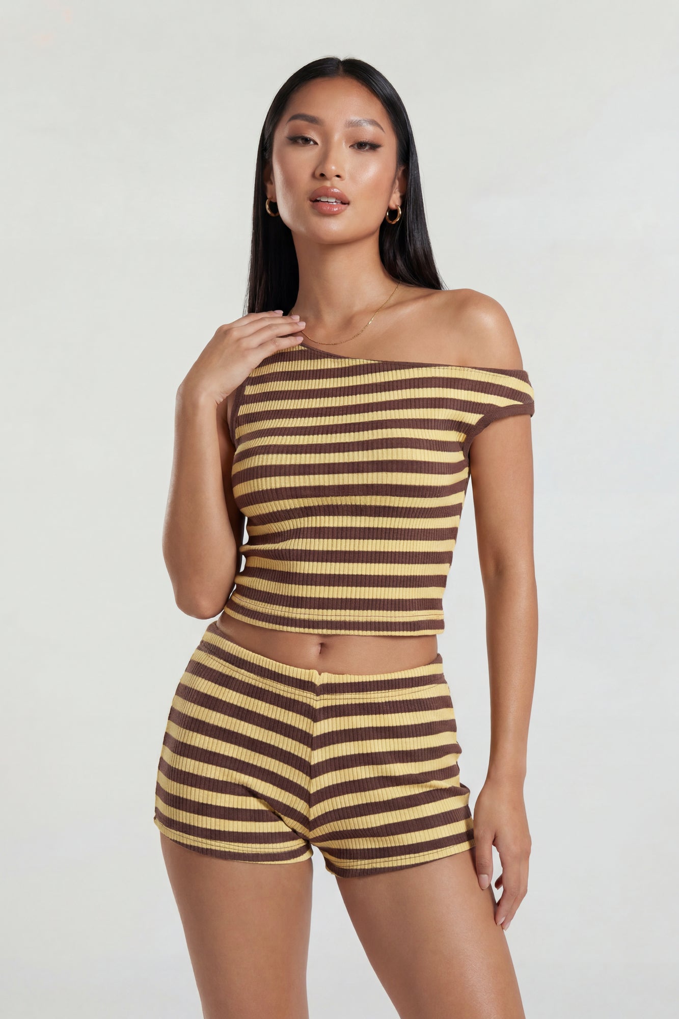 Button-Up Knit Top & Short Set