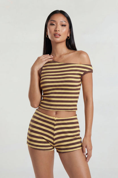 Button-Up Knit Top & Short Set