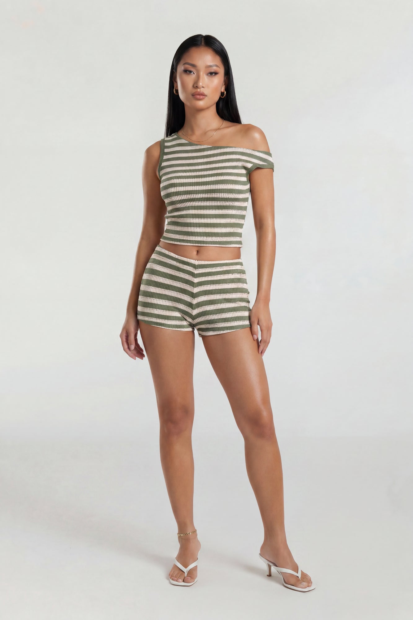 Button-Up Knit Top & Short Set