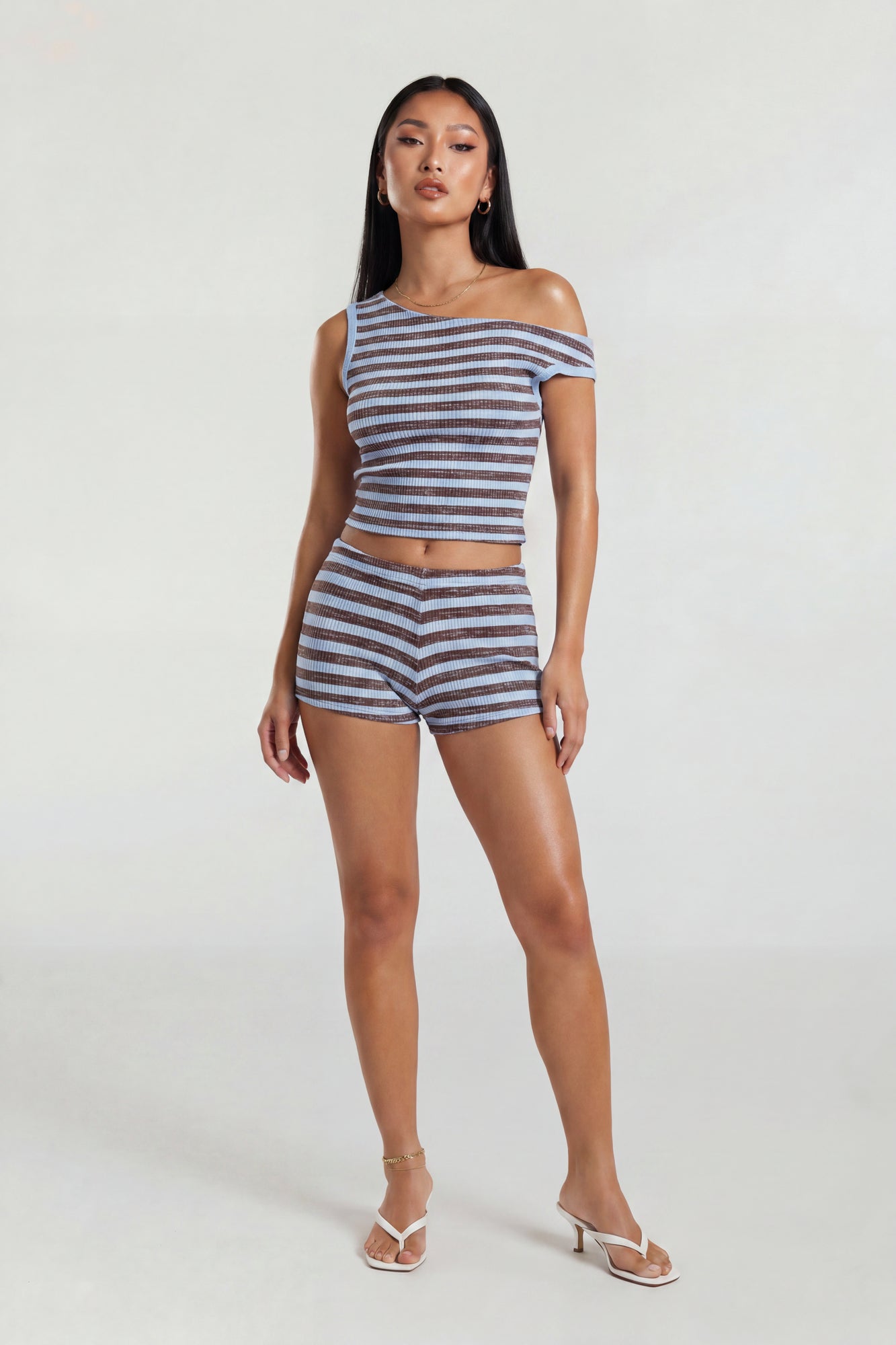 Button-Up Knit Top & Short Set