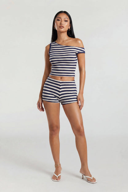 Button-Up Knit Top & Short Set