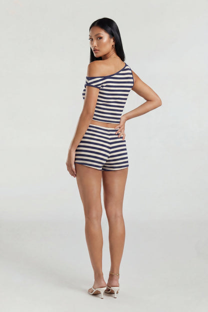 Button-Up Knit Top & Short Set