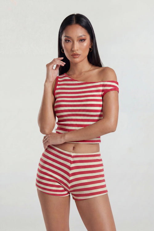 Button-Up Knit Top & Short Set