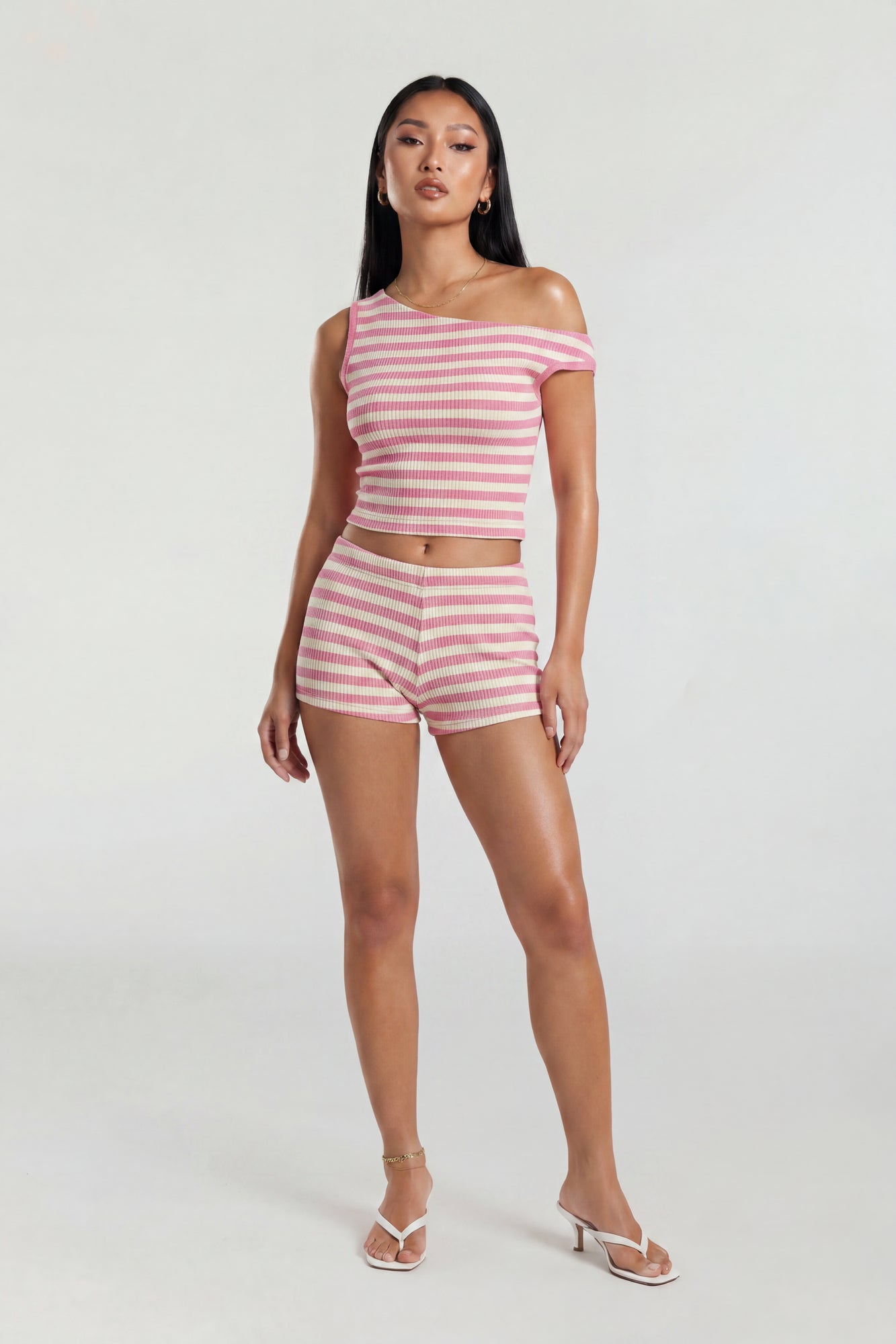 Button-Up Knit Top & Short Set
