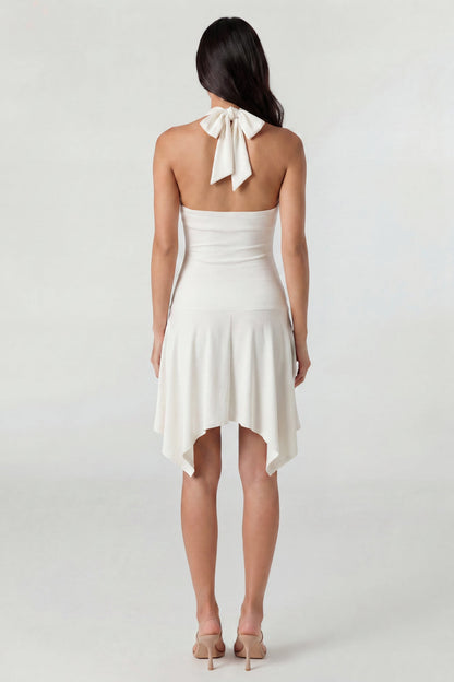 Asymmetrical Mini Halter Dress