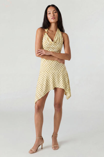 Asymmetrical Mini Halter Dress